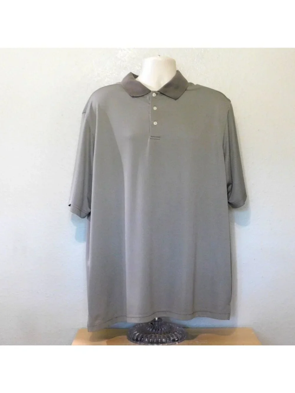 Walter Hagen Hydro-Dri Polo Golf Shirt Mens 2XL Brown Polyester Short Sleeve